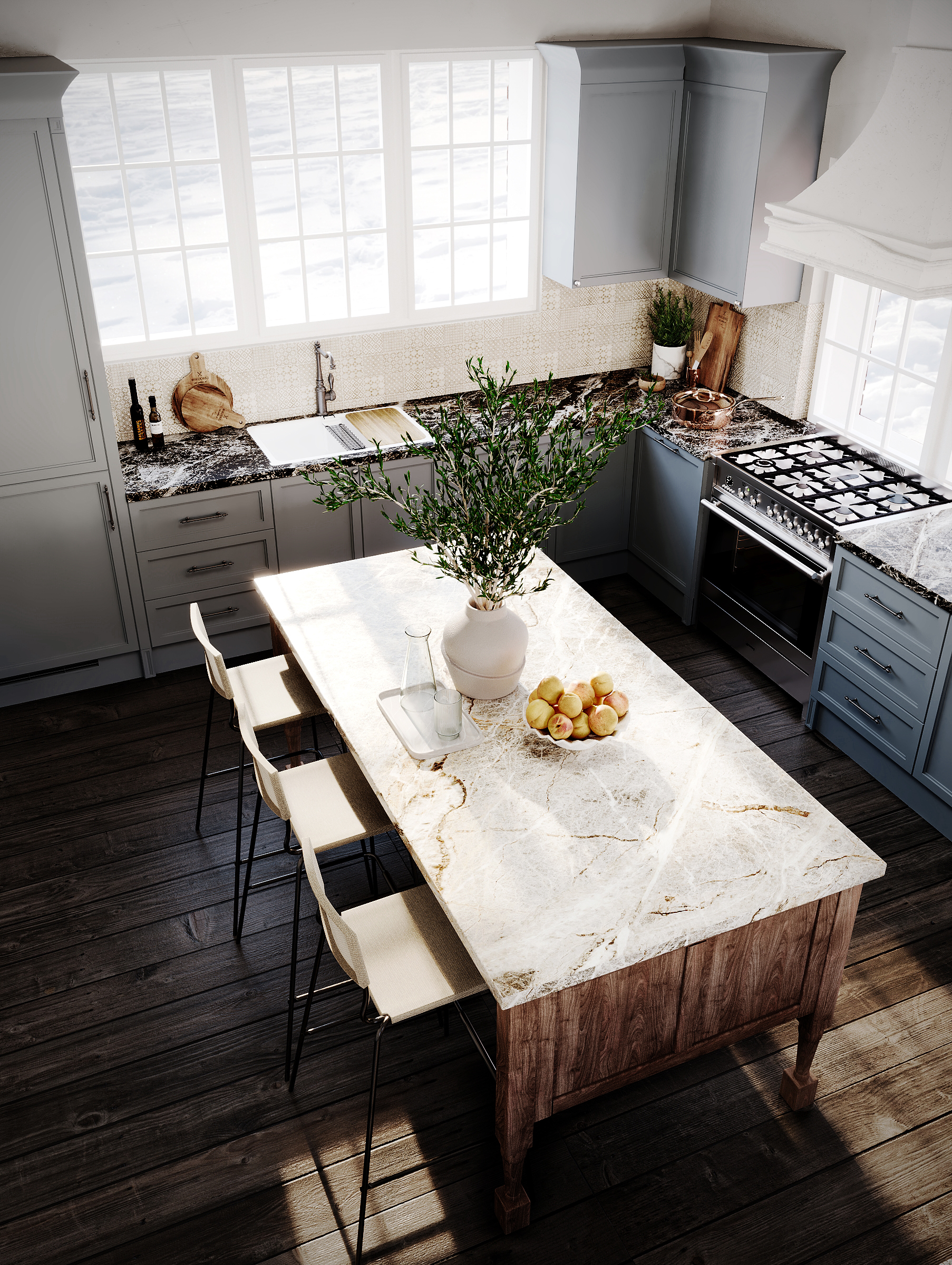 Kitchen room interior in modern style