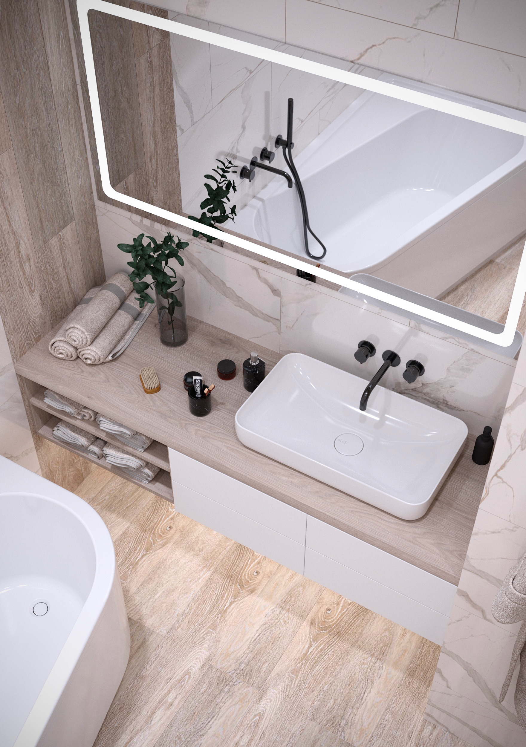 Modern-style bathroom